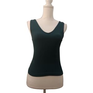 Gypsy&Jade Forest Green Womens ribbed cropped style Tank Top L/XL